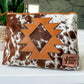 COWHIDE AZTEC  MAKEUP bag Genuine Hair On travel - Texas Front Porch