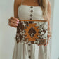 COWHIDE AZTEC  MAKEUP bag Genuine Hair On travel - Texas Front Porch