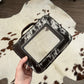 Cowhide Cosmetic Case - Toiletry Makeup Travel Bag - Texas Front Porch
