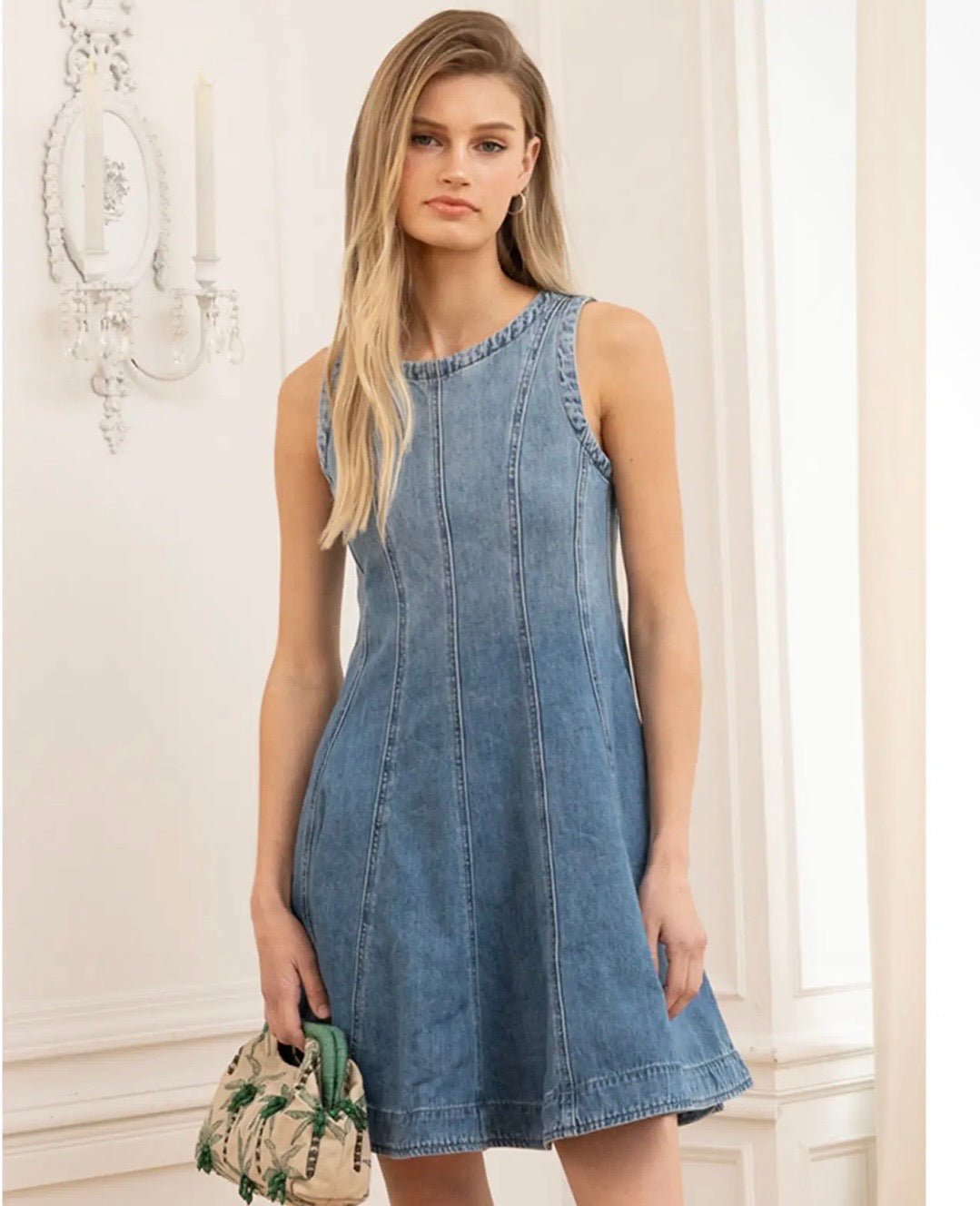 Denim Circle Mini Dress - Texas Front Porch