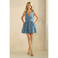 Denim Rhinestone V Neck Dres - Texas Front Porch
