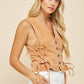 Denim Vest With Lace Up Sides - Texas Front Porch