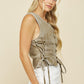 Denim Vest With Lace Up Sides - Texas Front Porch