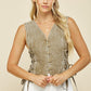 Denim Vest With Lace Up Sides - Texas Front Porch