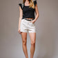 Embroidered Ruffle Shoulder Tank Top - Texas Front Porch