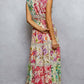 Feminine V - neck Smocked Waist Ruffle Floral Maxi Dress - Texas Front Porch
