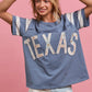 Floral Print Mix And Match With Texas Lettering Short Sleeve Top - Texas Front Porch
