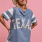 Floral Print Mix And Match With Texas Lettering Short Sleeve Top - Texas Front Porch