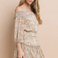 Floral Print Off Shoulder Ruffled Dress - Texas Front Porch