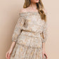 Floral Print Off Shoulder Ruffled Dress - Texas Front Porch