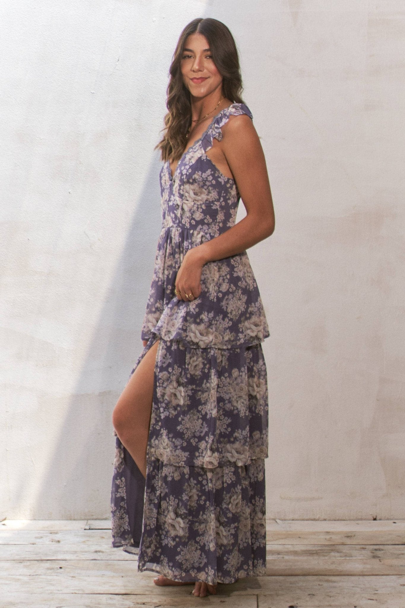 FLORAL PRINT TIERED DRESS - Texas Front Porch