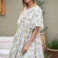 FLORAL RUFFLE SHORT SLEEVE MINI SHIRT DRESS - Texas Front Porch