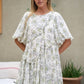 FLORAL RUFFLE SHORT SLEEVE MINI SHIRT DRESS - Texas Front Porch
