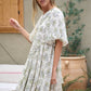 FLORAL RUFFLE SHORT SLEEVE MINI SHIRT DRESS - Texas Front Porch