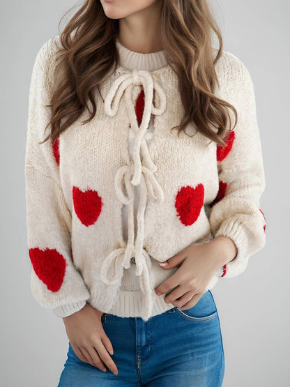 Front tie heart cardigan - Texas Front Porch