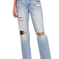 High - Rise Distressed Straight Leg Denim Jeans - Texas Front Porch