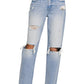 High - Rise Distressed Straight Leg Denim Jeans - Texas Front Porch