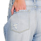 High - Rise Distressed Straight Leg Denim Jeans - Texas Front Porch