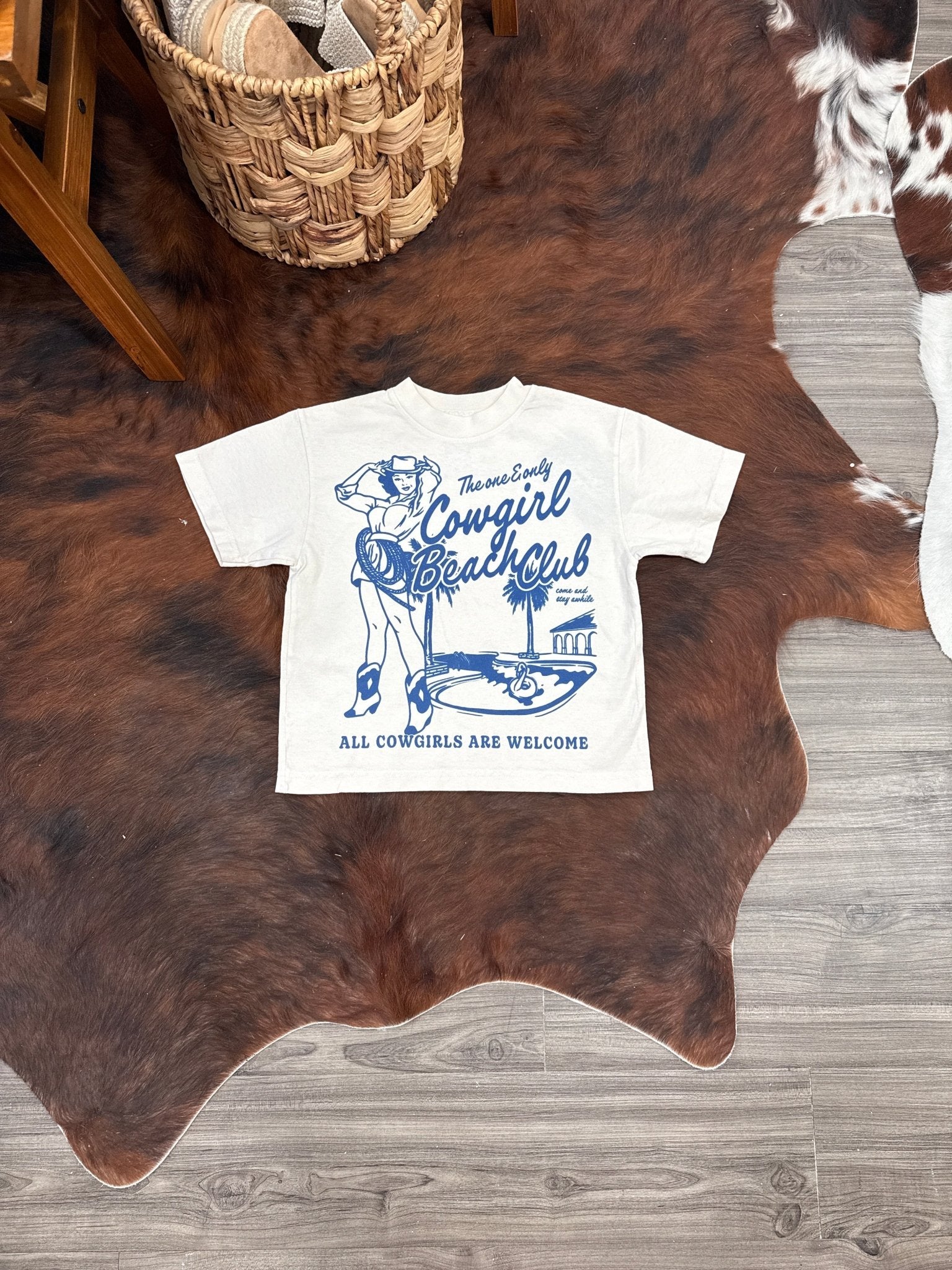 * KIDS * Cowgirl Beach Club Oversized Kids T-Shirt - Texas Front Porch