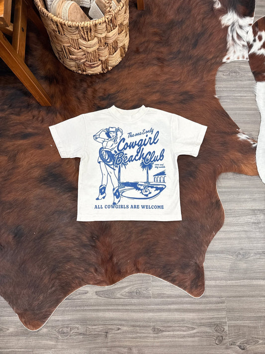 * KIDS * Cowgirl Beach Club Oversized Kids T-Shirt - Texas Front Porch