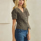 Leopard short sleeve denim top - Texas Front Porch