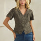 Leopard short sleeve denim top - Texas Front Porch