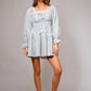 Long Cuff Sleeve Lace Ruffle Mini Dress - Texas Front Porch