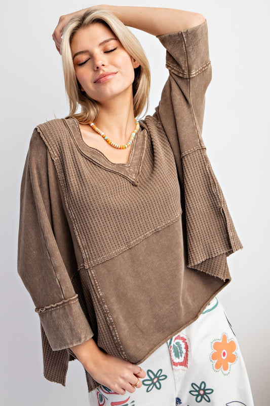 Mineral Washed Thermal V Neck - Texas Front Porch