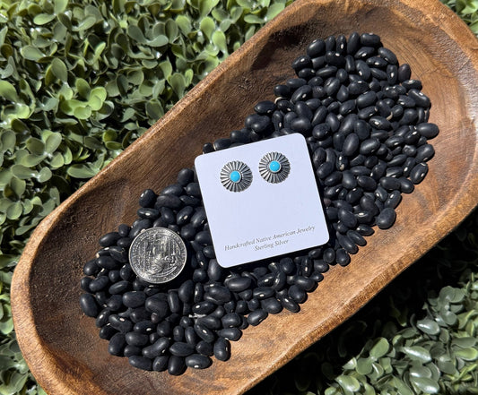 Mini Turquoise Concho Earrings - Texas Front Porch
