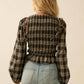 Plaid Flannel Smocked Balloon - Sleeve Cropped Top - Texas Front Porch