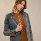 Rhinestone Fringe Denim Jacket - Texas Front Porch