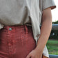 Rust Vintage Seam Wide Denim - Texas Front Porch