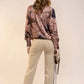 Satin Western Vintage Print Shirt - Texas Front Porch