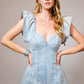 Sweetheart Ruffle Sleeve Denim Romper - Texas Front Porch