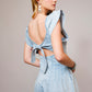 Sweetheart Ruffle Sleeve Denim Romper - Texas Front Porch