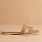 The Evelynne Studded H Band Slides - Texas Front Porch