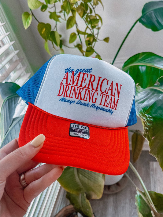 The Great American Drinking Team, Summer Trucker Hat - Texas Front Porch