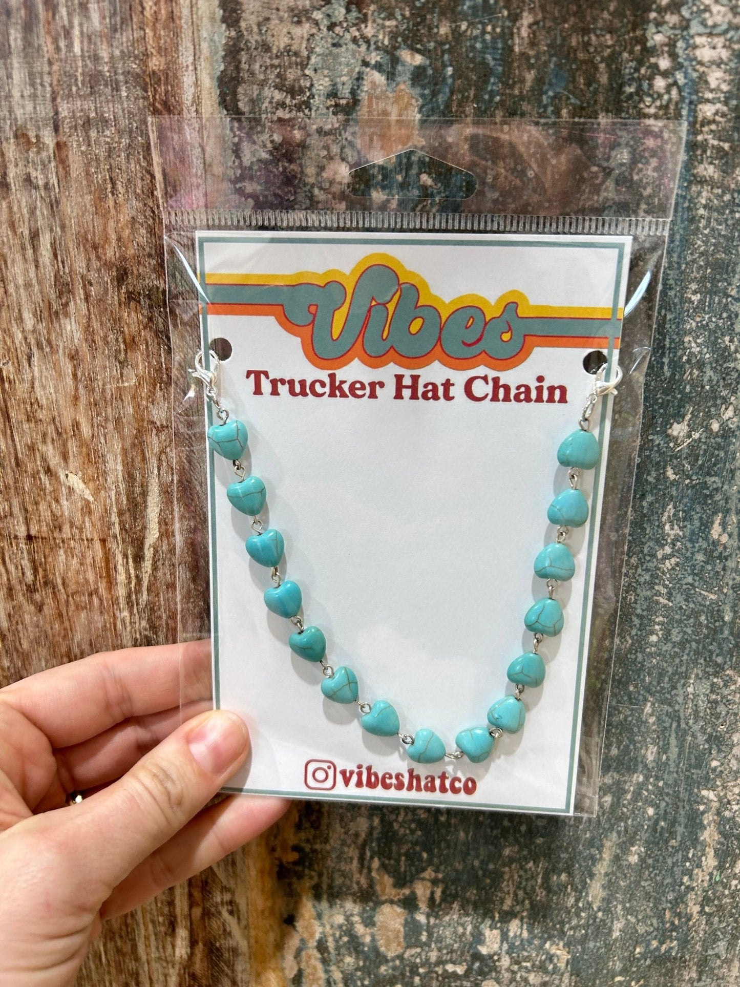 Turquoise Heart Trucker Chain | Hat Band | Hat Chain | Cap - Texas Front Porch