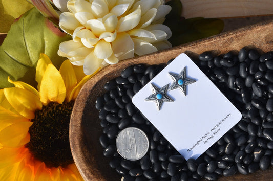 Turquoise Star Stud Earrings - Texas Front Porch