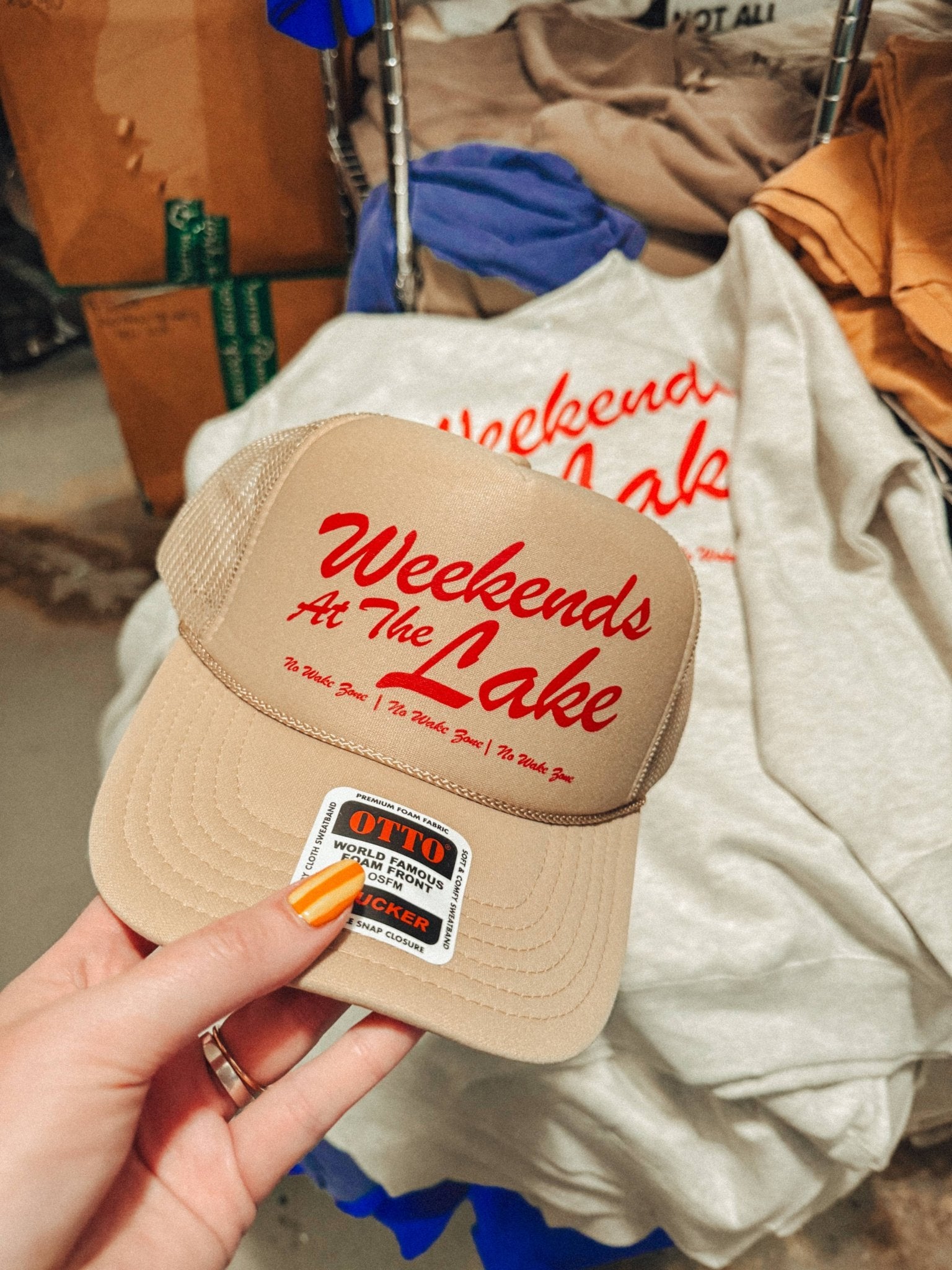 Weekends at the Lake, Summer Lake Days Trucker Hat - Texas Front Porch