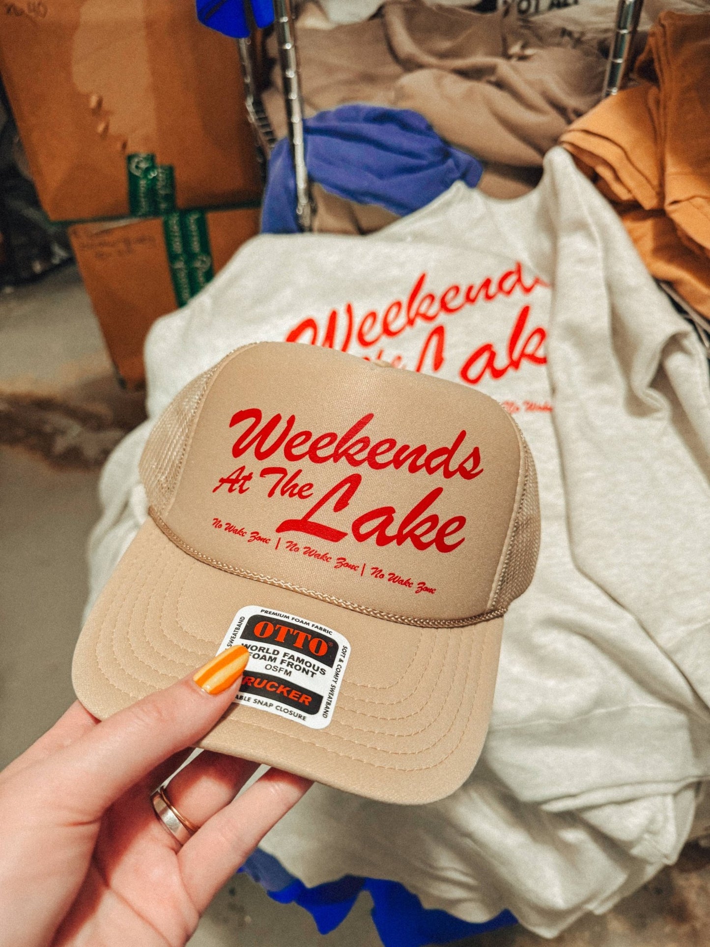 Weekends at the Lake, Summer Lake Days Trucker Hat - Texas Front Porch