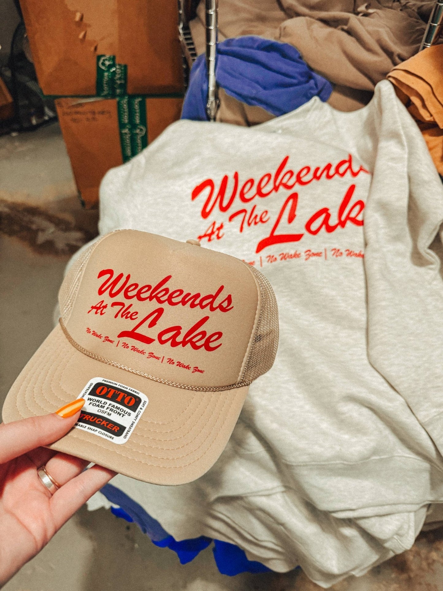 Weekends at the Lake, Summer Lake Days Trucker Hat - Texas Front Porch