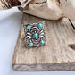 Western Conch Turquoise Stone Concho Adjustable Ring - Texas Front Porch