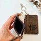 Western Cowhide Leather Keychain Wallet Longhorn - Texas Front Porch