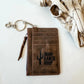 Western Cowhide Leather Keychain Wallet Longhorn - Texas Front Porch