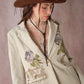 Western Floral Embroidered Denim Blazer - Texas Front Porch
