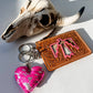 Western Heart Cowhide Hairon Keychain - Texas Front Porch