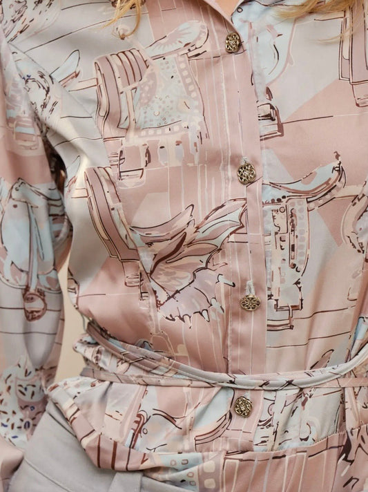 Western Motif Printed Bodysuit - Texas Front Porch