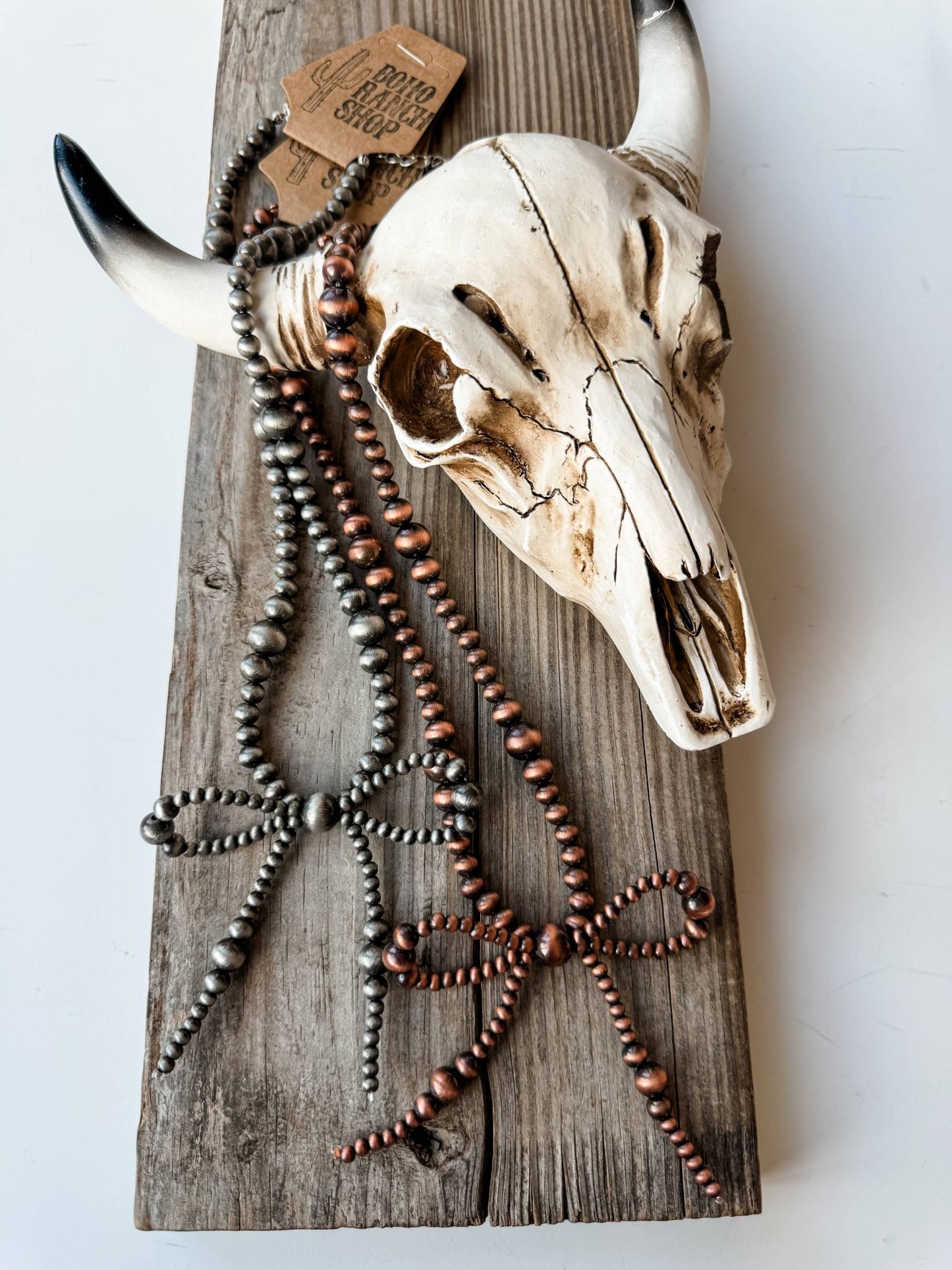 Western Navajo Bead Coquette Bow Necklace - Texas Front Porch