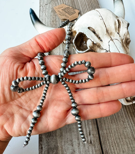 Western Navajo Bead Coquette Bow Necklace - Texas Front Porch